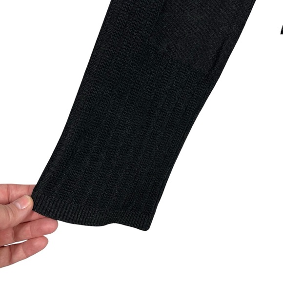 SMARTWOOL Black V-Neck Ribbed Knit Sweater with Flare Sleeve Women's Size Small - Picture 3 of 6